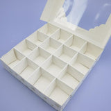 White Window Truffle Box with Silver Star (Kit with 5 Boxes) - Naira Cake Supplies