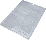 Square Honey Bread Lollipop Chocolate Mould in 3-Part BWB 9817 - Naira Cake Supplies