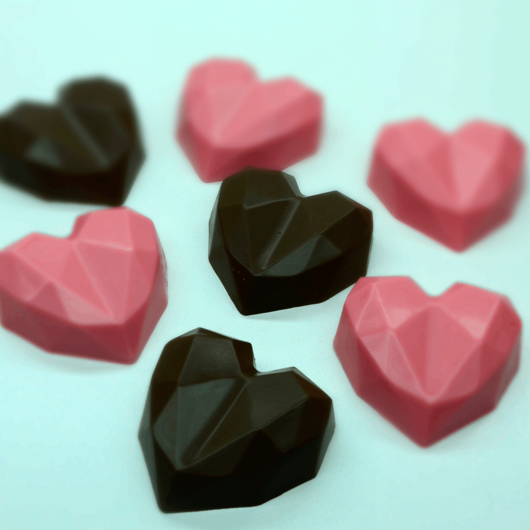 Bwb 3 Piece, Breakable, Double Heart, Plastic Chocolate Mold