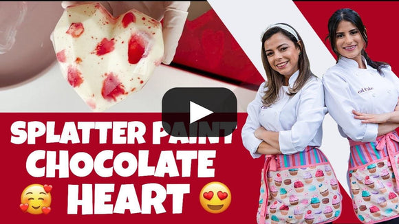 Splatter Paint Tutorial With The Geometric Heart Chocolate Mould - Naira Cake Supplies