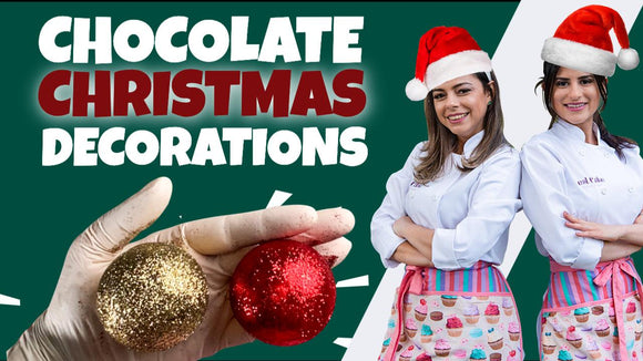 DIY Chocolate Christmas Decorations with Red and Gold Glitter - Naira Cake Supplies