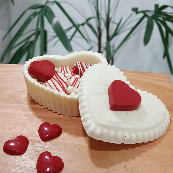 Heart Box with lid Chocolate Mould in 3-Part BWB 43