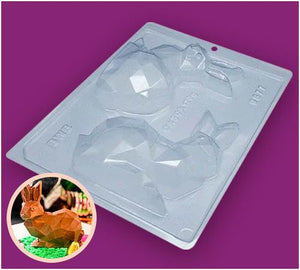 Diamond Bunny Chocolate Mould 250g in 3-Part - BWB 9877 - Naira Cake Supplies