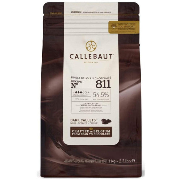 Callebaut Dark Chocolate Callets  54.5%.   PESO:1KG - Naira Cake Supplies