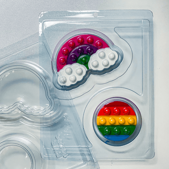Pop It Rainbow and Circle Chocolate Mould in 3 Parts BWB 10286 - Naira Cake Supplies