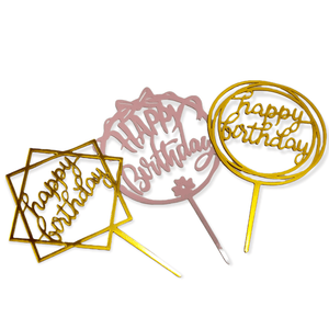 Acrylic Cake Topper Birthday 3 Pcs - Naira Cake Supplies