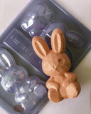 Seated Geometric Bunny Chocolate Mould in 3 Parts BWB 3660 - Naira Cake Supplies