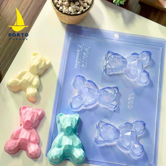 Geometric Baby Bear Chocolate Mould - 3-Part - Porto Formas 1203 - Naira Cake Supplies