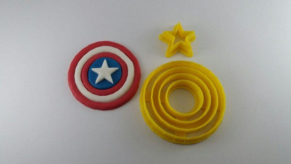 Captain America Shield Fest Cookie Cutter 5.5 cm - Naira Cake Supplies
