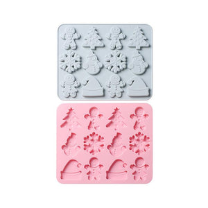 Snowflakes & GingerBread Christmas Silicone Square Mould - Naira Cake Supplies