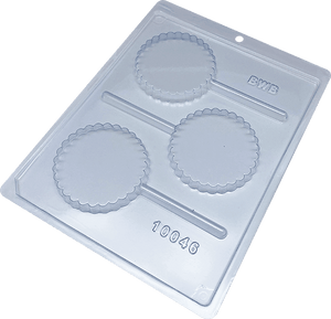 Simple Round Scalloped Edge Lollipop Chocolate Mould - BWB 10046